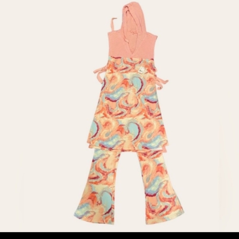 NWT Free People Movement All That Set Printed Multi Set Vest and Pants